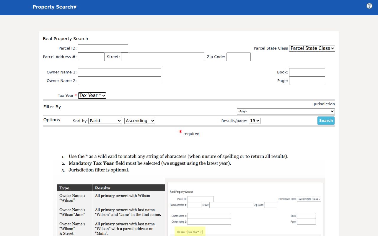 West Virginia IAS property search used for a St. Albans ZIP code query